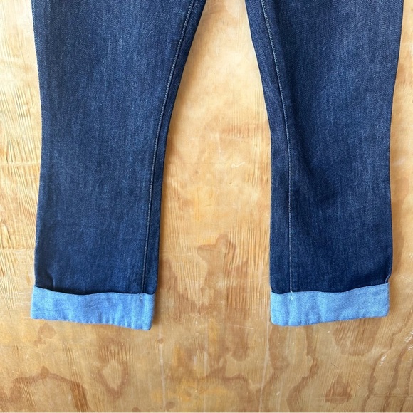 Frame Le Crop Mini Boot Rolled Hem Dark Wash Denim Jean - Picture 9 of 14